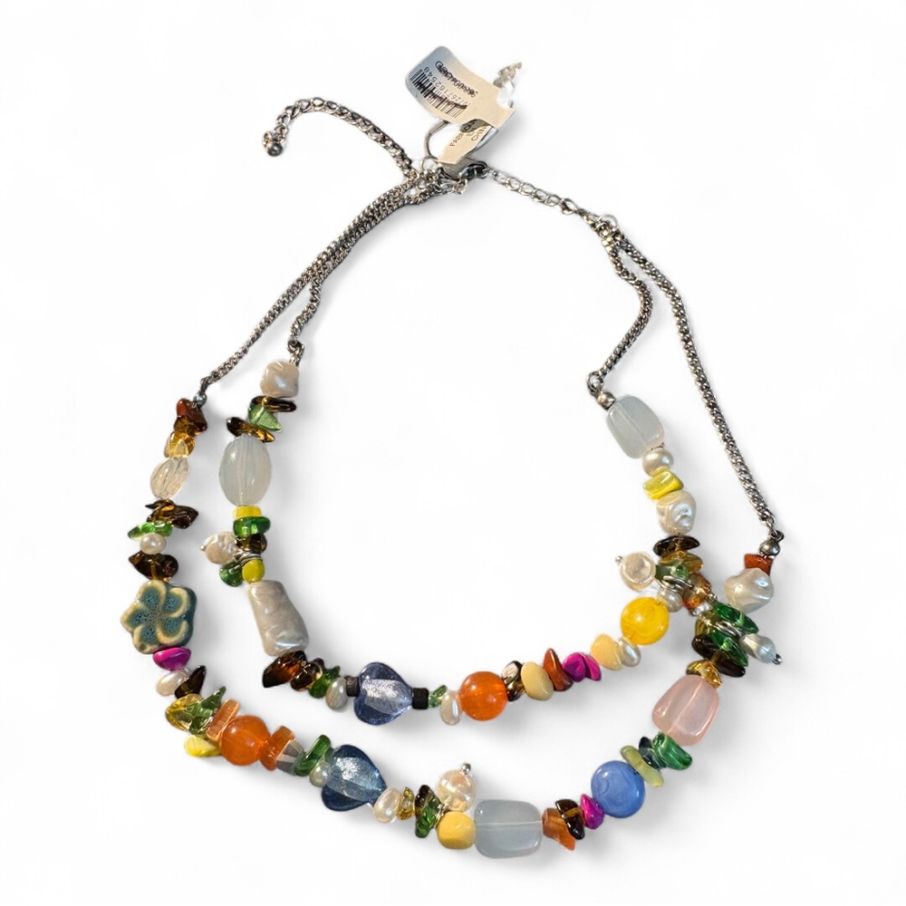 Free People Steal the Show Multicolor Beaded Necklace NWT